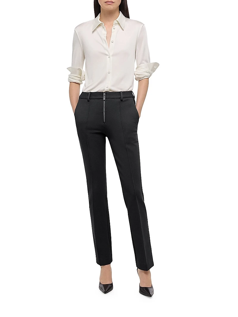 Pleated Stretch Pants