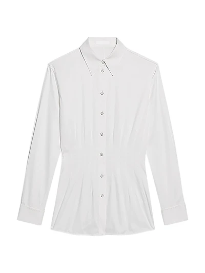 Darted Stretch Cotton Shirt