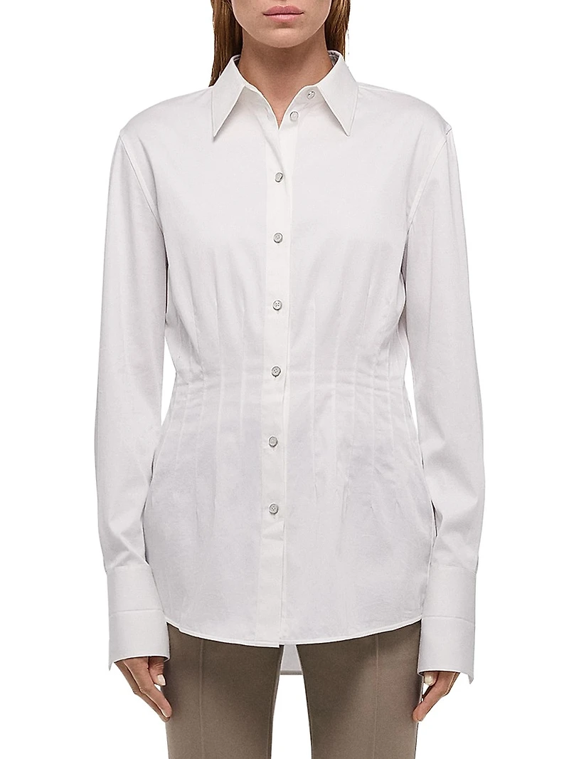 Darted Stretch Cotton Shirt