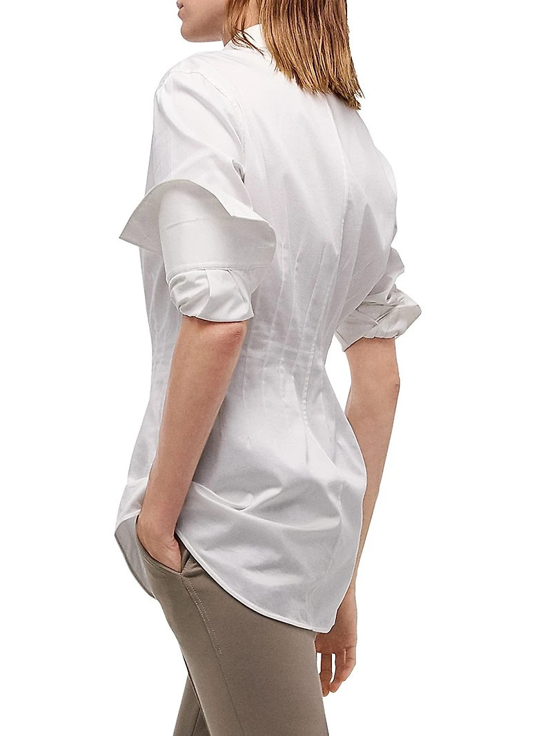 Darted Stretch Cotton Shirt
