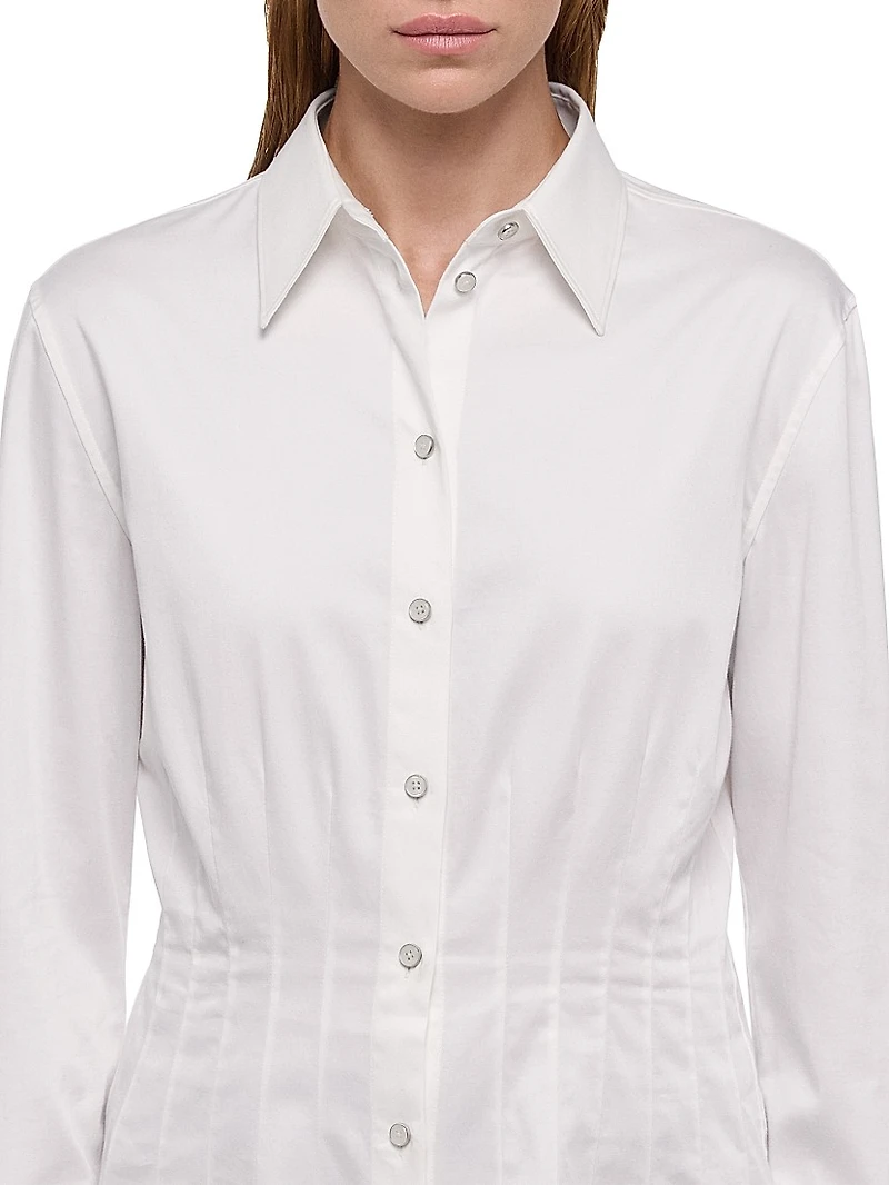 Darted Stretch Cotton Shirt