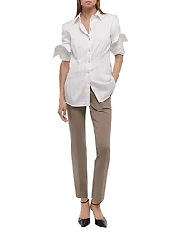 Darted Stretch Cotton Shirt
