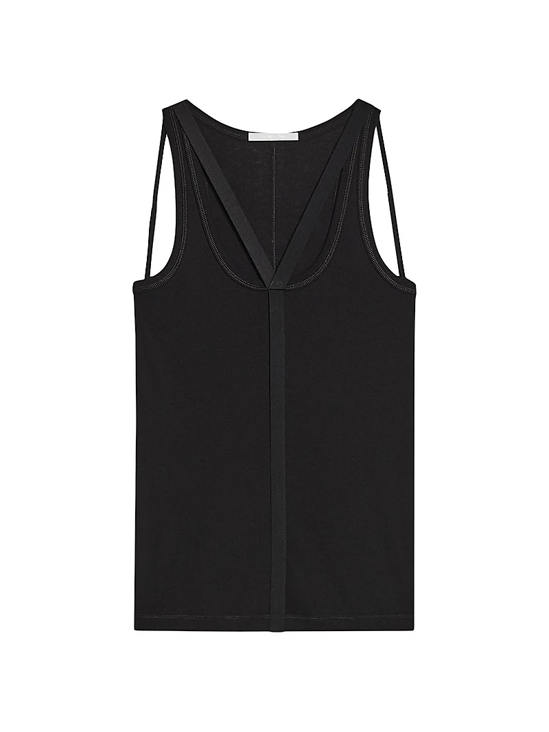 Cotton-Blend Racerback Tank Top