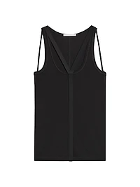 Cotton-Blend Racerback Tank Top
