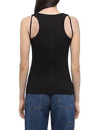 Cotton-Blend Racerback Tank Top