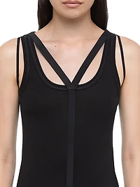 Cotton-Blend Racerback Tank Top
