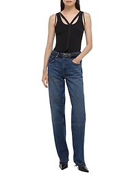 Cotton-Blend Racerback Tank Top