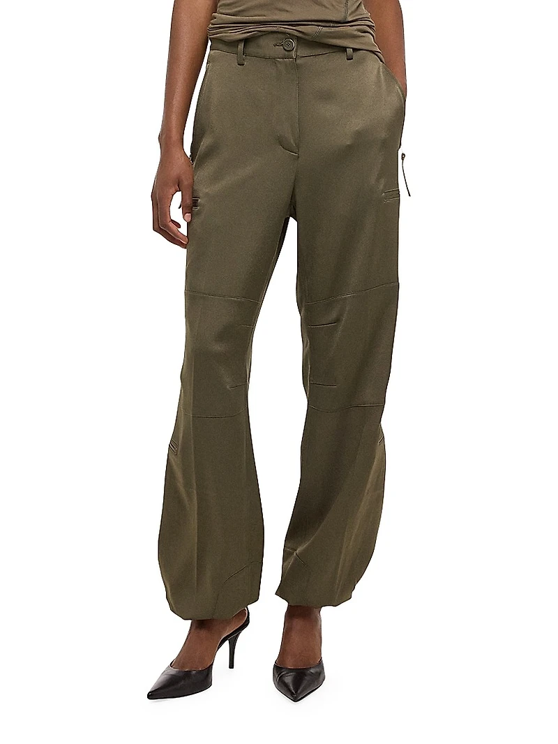 Mid-Rise Straight-Leg Pants