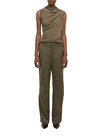 Mid-Rise Straight-Leg Pants