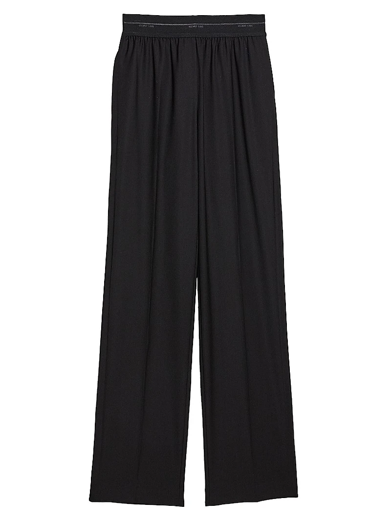 Virgin Wool Mid-Rise Straight-Leg Pants