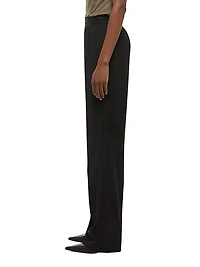 Virgin Wool Mid-Rise Straight-Leg Pants