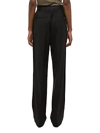Virgin Wool Mid-Rise Straight-Leg Pants