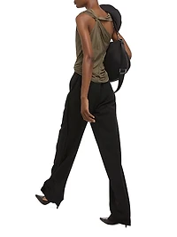 Virgin Wool Mid-Rise Straight-Leg Pants