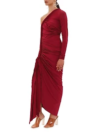 Turi Ruched One-Shoulder Maxi Dress