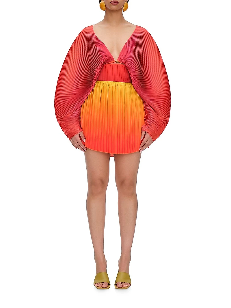 Kata Ombré Pleated Corset Skort