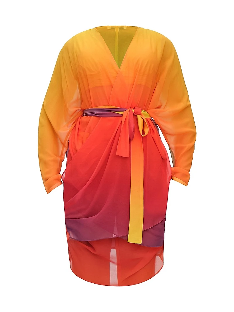 Meli Ombré Chiffon Wrap Cover-Up