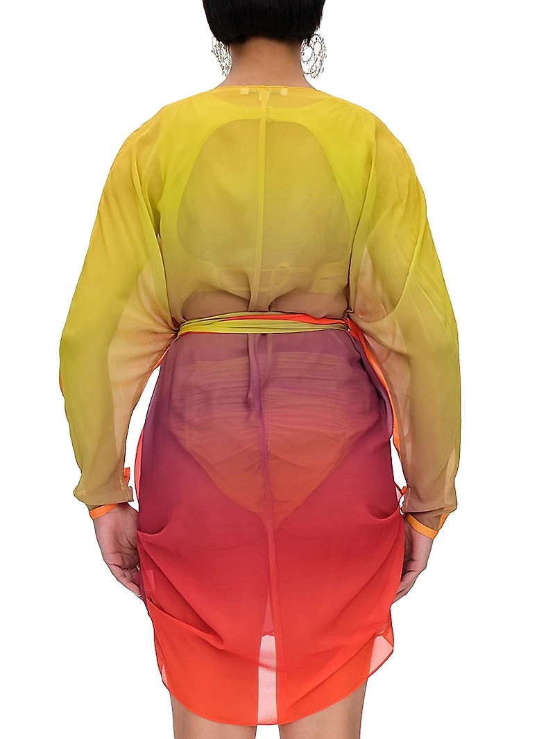 Meli Ombré Chiffon Wrap Cover-Up