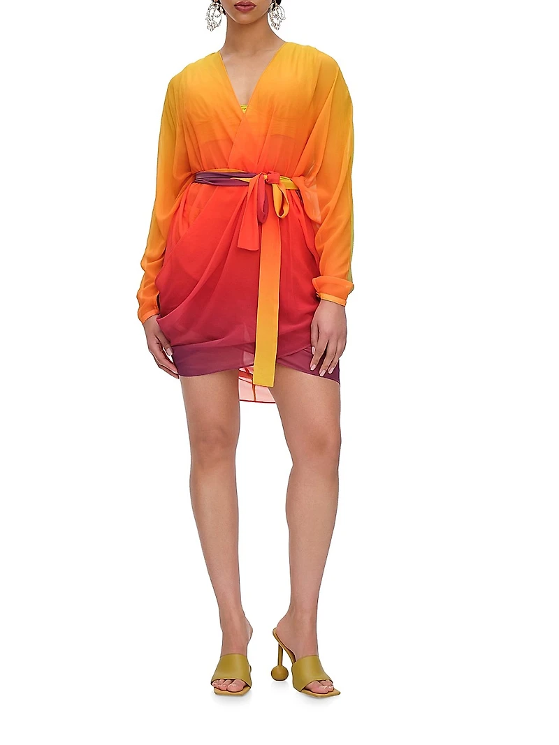 Meli Ombré Chiffon Wrap Cover-Up