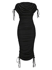 Ratu Ruched Mesh Midi-Dress