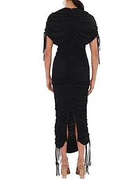 Ratu Ruched Mesh Midi-Dress