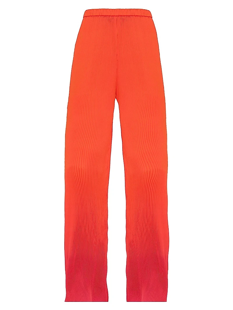 Atti Ombré Plissé Straight-Leg Pants