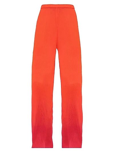Atti Ombré Plissé Straight-Leg Pants