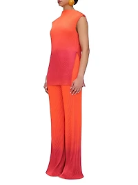 Atti Ombré Plissé Straight-Leg Pants