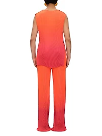 Atti Ombré Plissé Straight-Leg Pants
