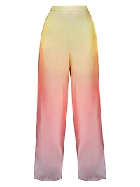 Bata Ombré Chiffon High-Rise Wide-Leg Pants