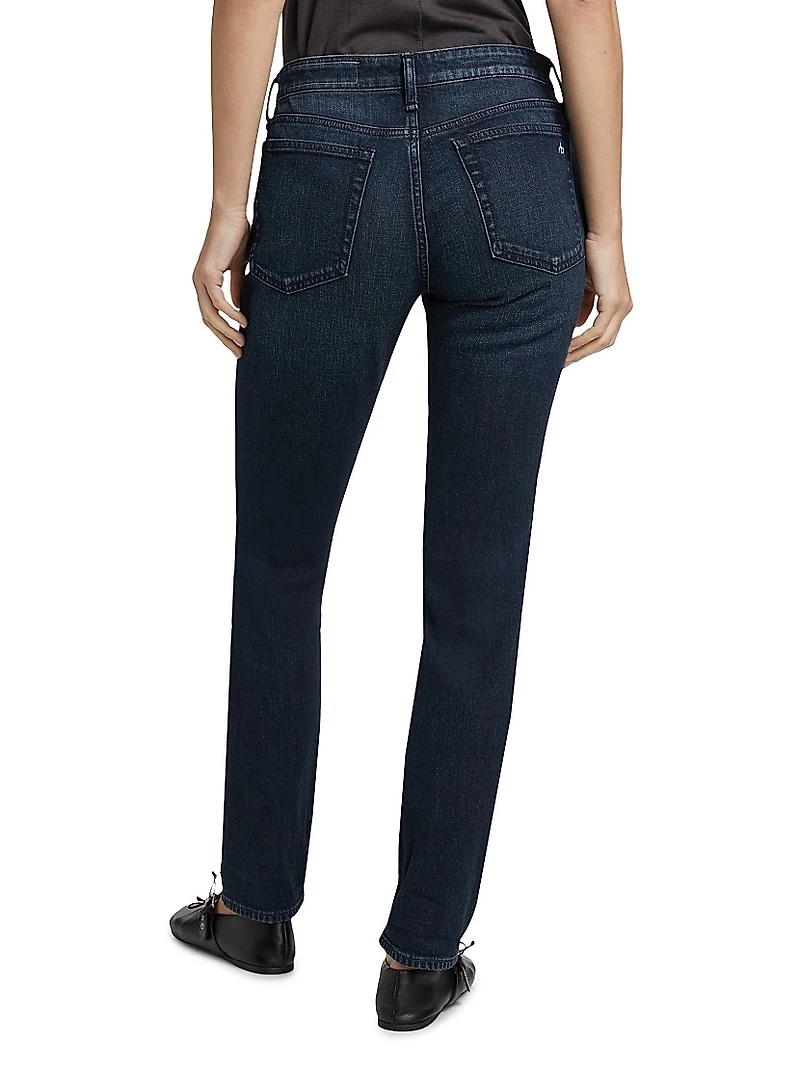 Dre Low-Rise Stretch Slim Boyfriend Jeans