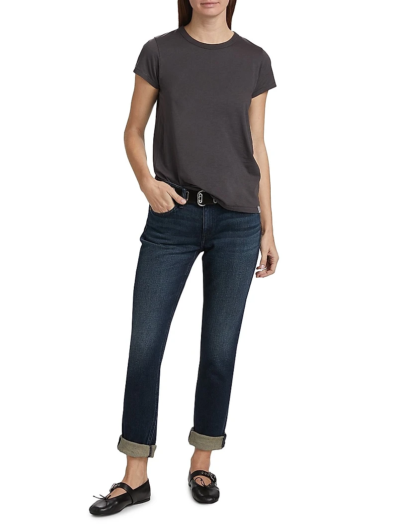 Dre Low-Rise Stretch Slim Boyfriend Jeans