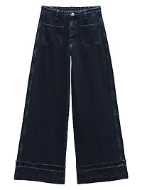 Marina Denim Mid-Rise Wide-Leg Jeans