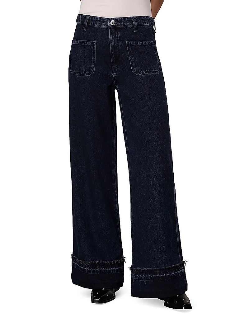 Marina Denim Mid-Rise Wide-Leg Jeans