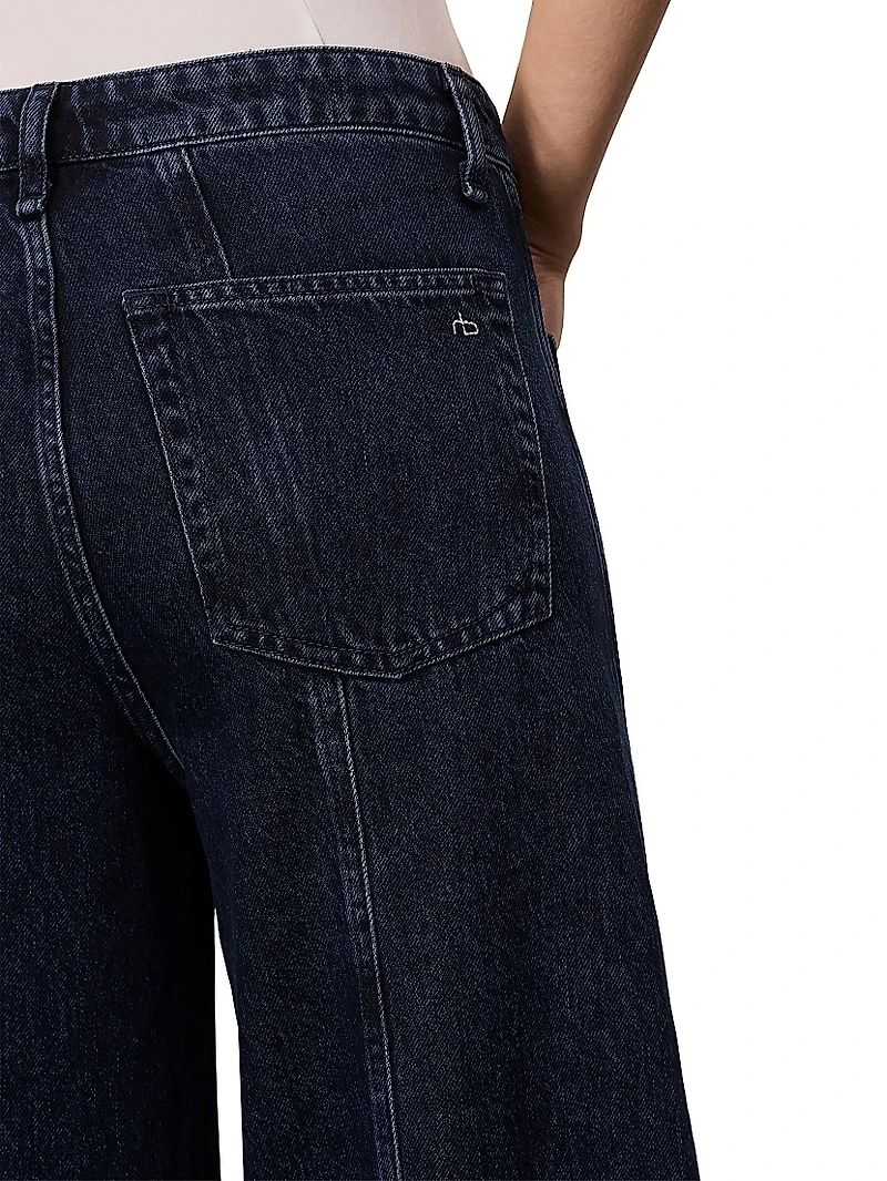 Marina Denim Mid-Rise Wide-Leg Jeans