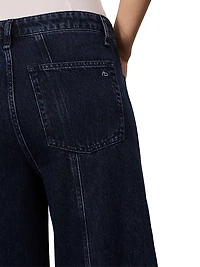 Marina Denim Mid-Rise Wide-Leg Jeans