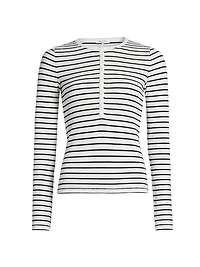 The Knit Striped Henley Top