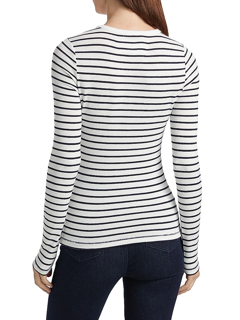 The Knit Striped Henley Top