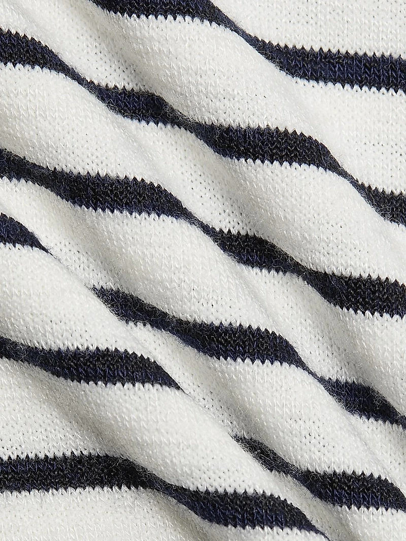 The Knit Striped Henley Top