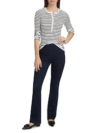 The Knit Striped Henley Top