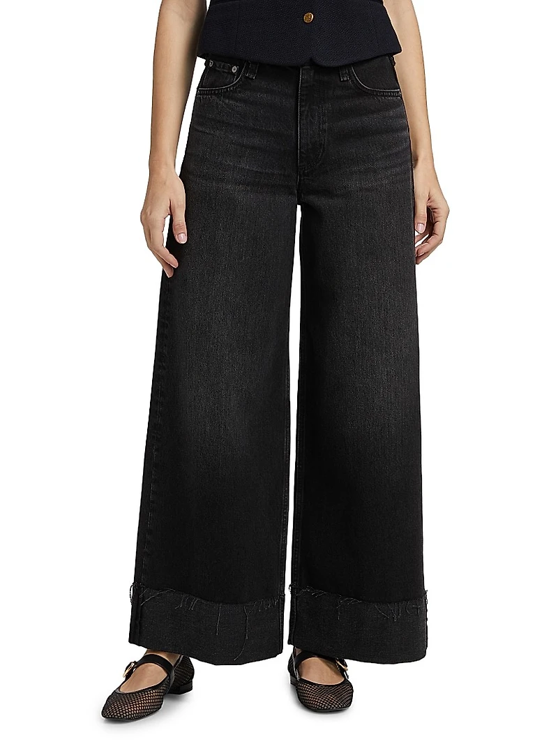 Sofie High-Rise Wide-Leg Cuffed Jeans