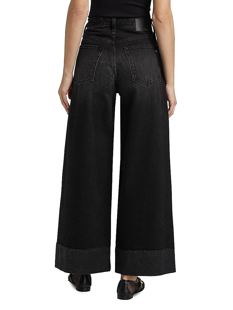 Sofie High-Rise Wide-Leg Cuffed Jeans