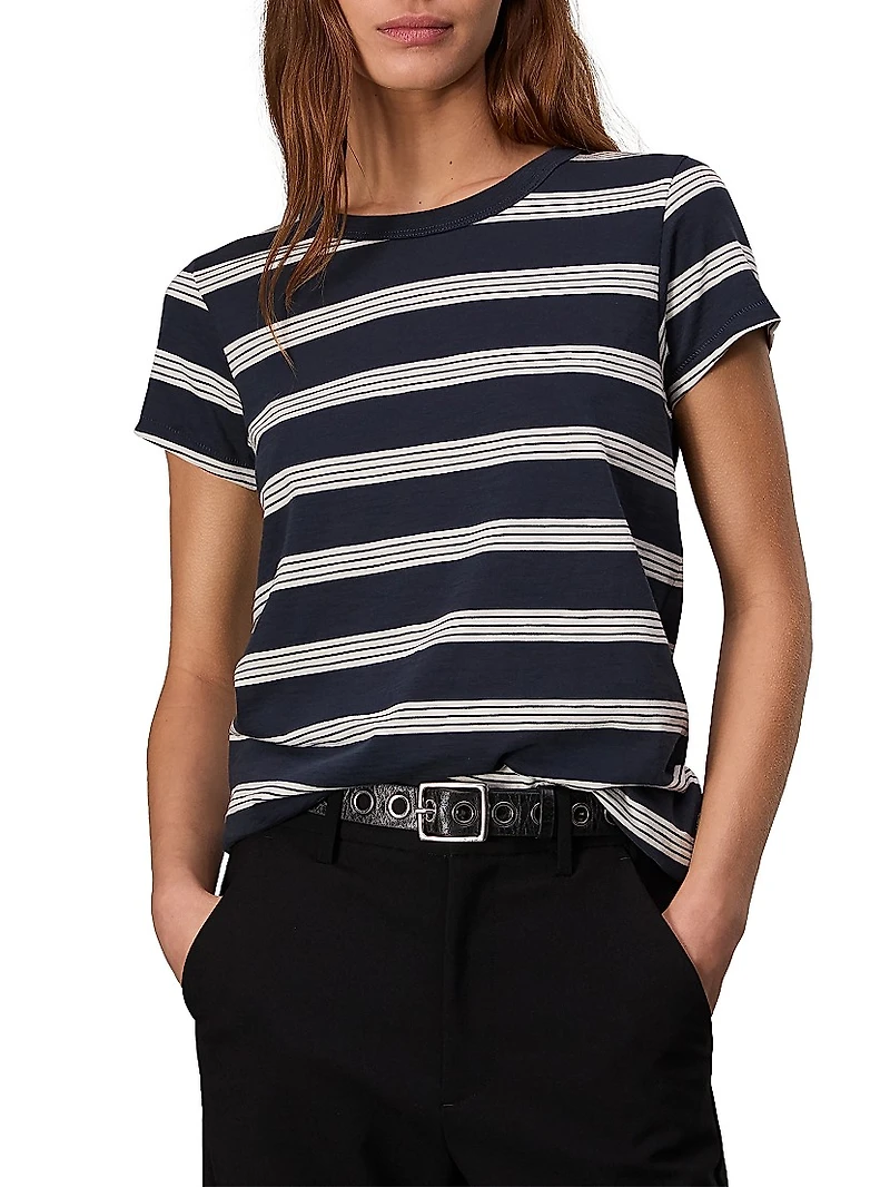 The Slub Stripe Cotton T-Shirt