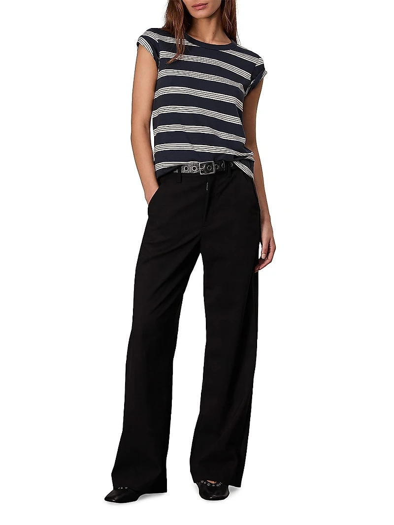The Slub Stripe Cotton T-Shirt