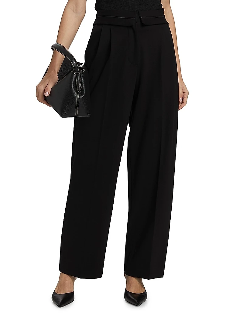 Tasha Ponte High-Rise Straight-Leg Pants