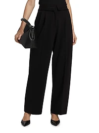 Tasha Ponte High-Rise Straight-Leg Pants