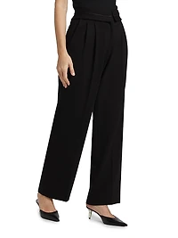 Tasha Ponte High-Rise Straight-Leg Pants