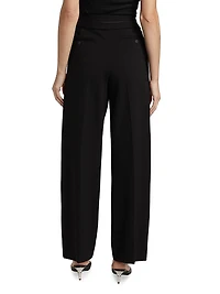 Tasha Ponte High-Rise Straight-Leg Pants