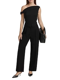 Tasha Ponte High-Rise Straight-Leg Pants