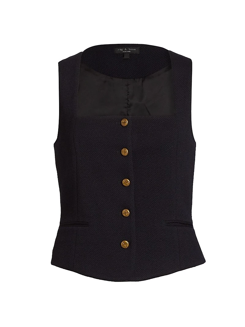 Mariana Textured Button-Front Vest