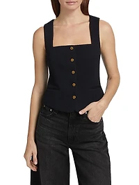 Mariana Textured Button-Front Vest